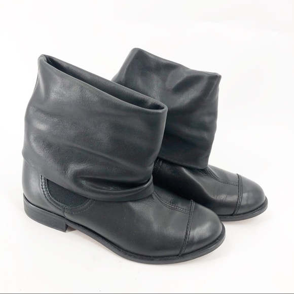 ✅ ZARA COLLECTION FOLD OVER SLOUCHY BLACK BOOTS 36 - Picture 3 of 8
